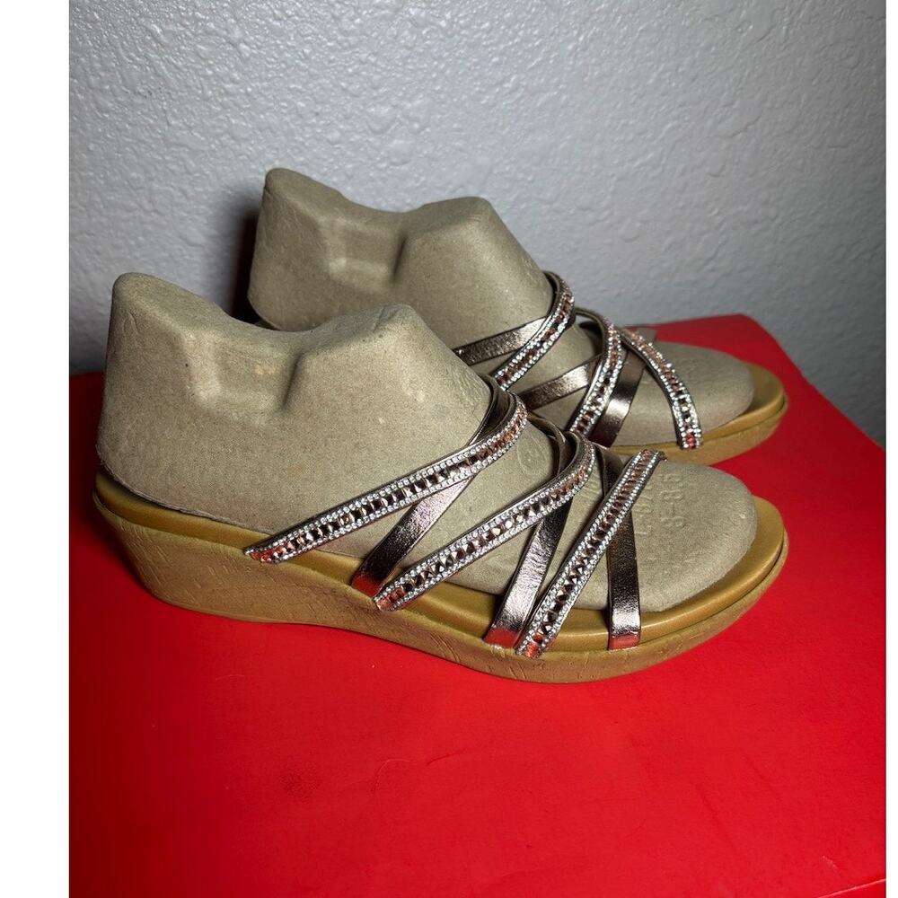 Mariella Made in Italy glitter slip on sandals size 9.5 M